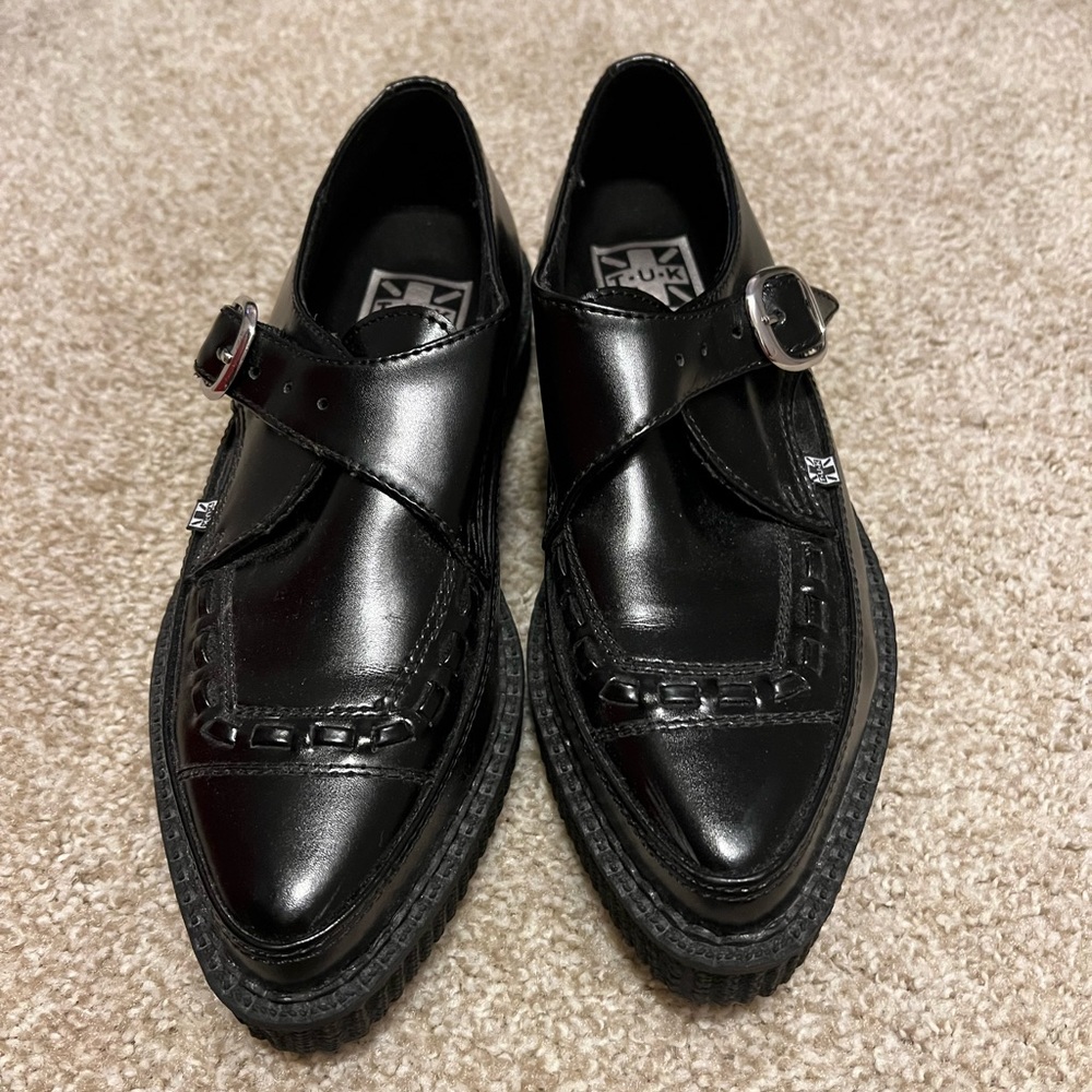 T.U.K Creepers, Black Leather US size 8